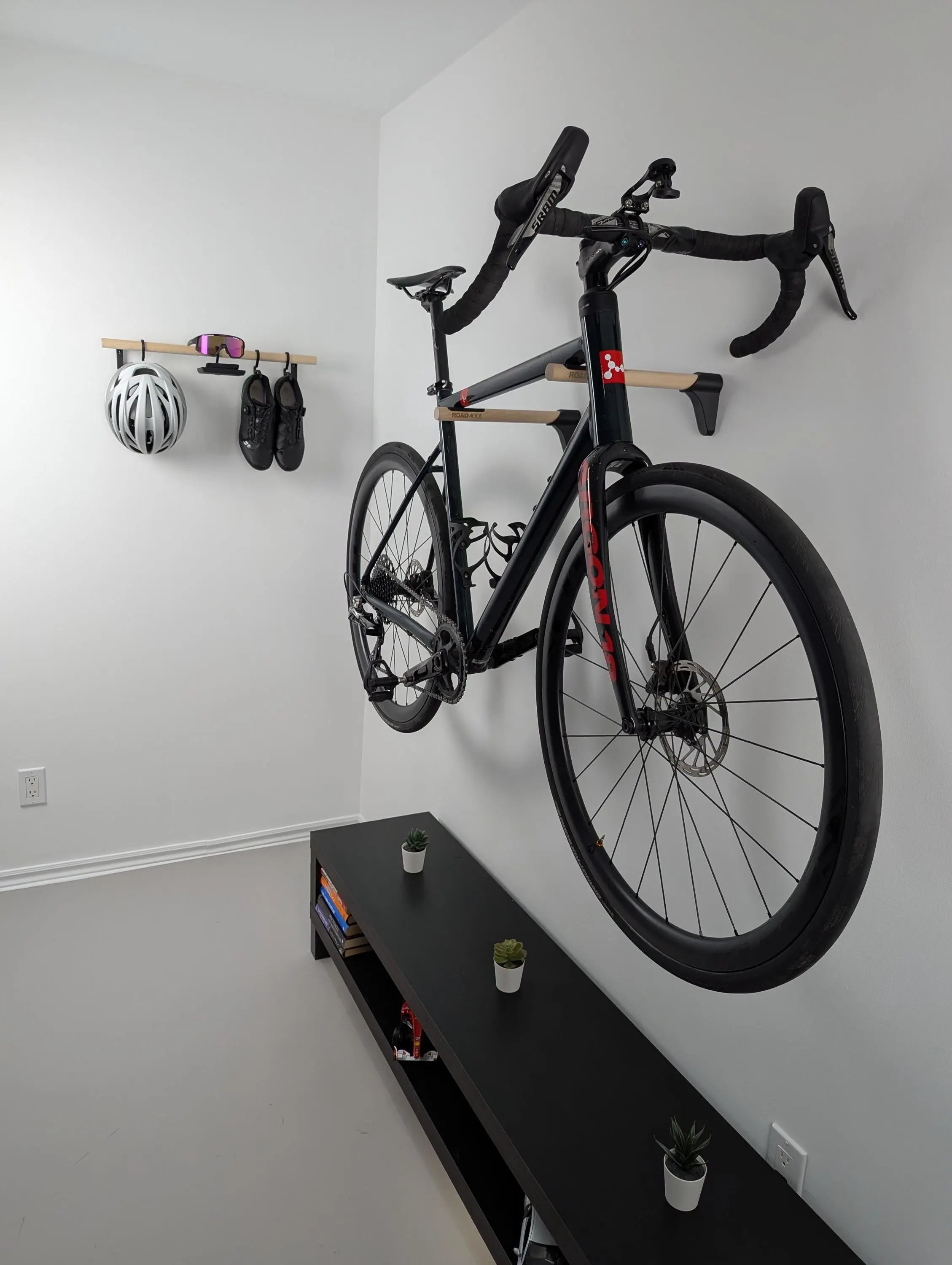 Minimalist Bike Gear Rack: Wall Mount Cycling Organizer Roadmode