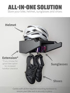 Bike Wall Mount with Helmet, Glasses & Shoe Storage Roadmode