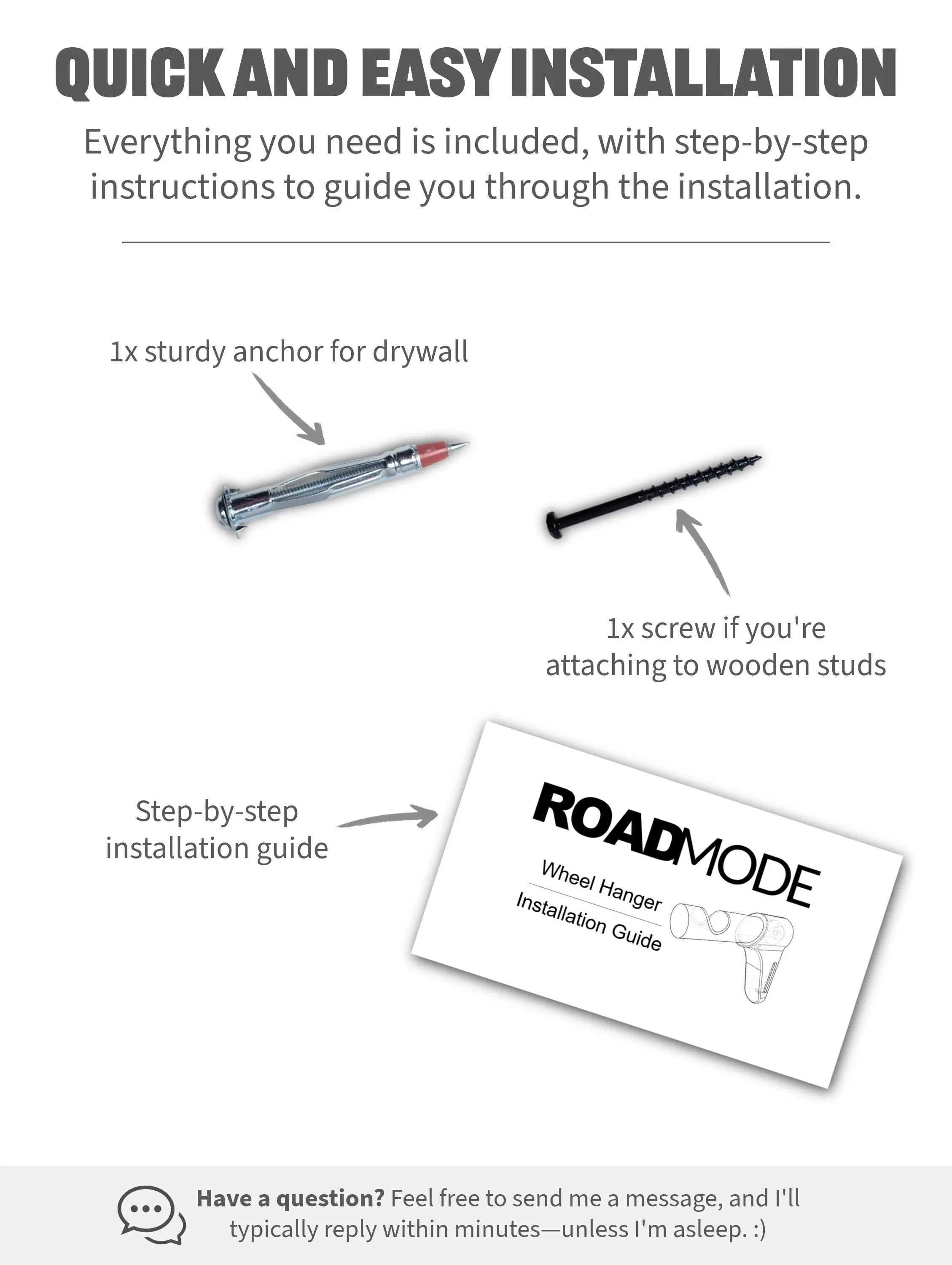 Bike Wheel Hanger | Wheel Holder | Clean, Minimal & Protective Design Roadmode