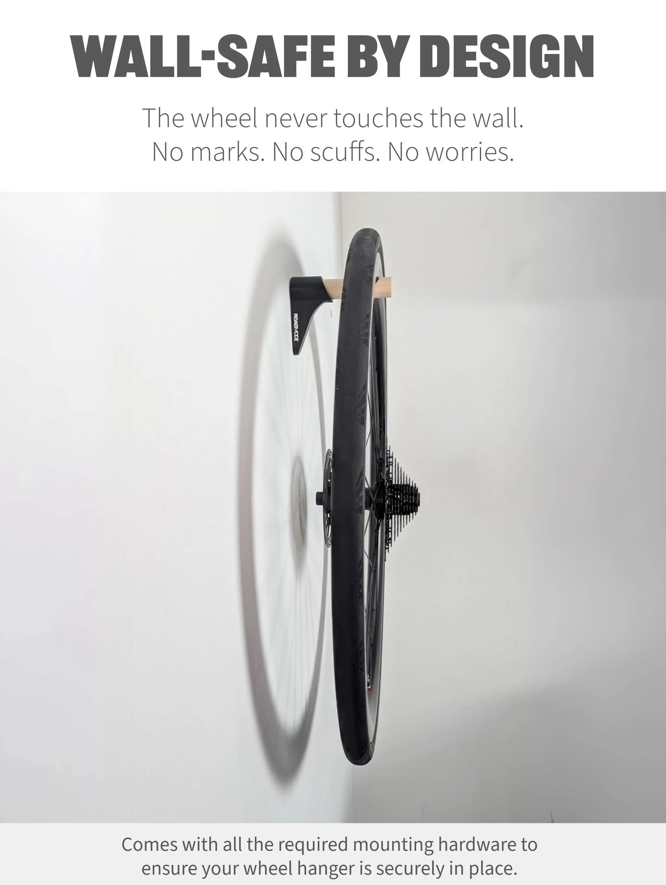 Bike Wheel Hanger | Wheel Holder | Clean, Minimal & Protective Design Roadmode