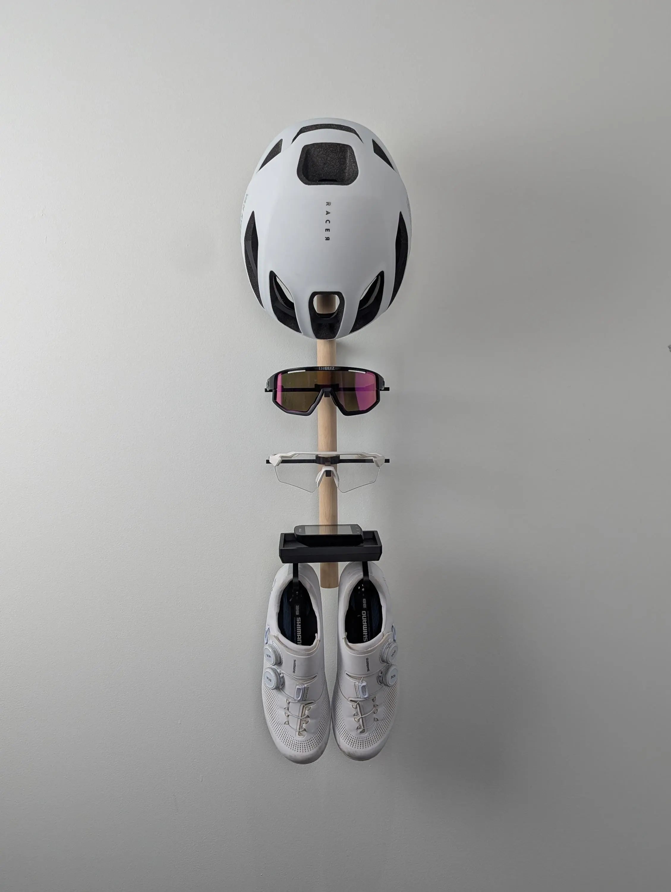 Vertical Bike Wall Storage | Cycling Gear Organizer | Bike Helmet Holder | Wall-Mounted Bike Accessories Roadmode