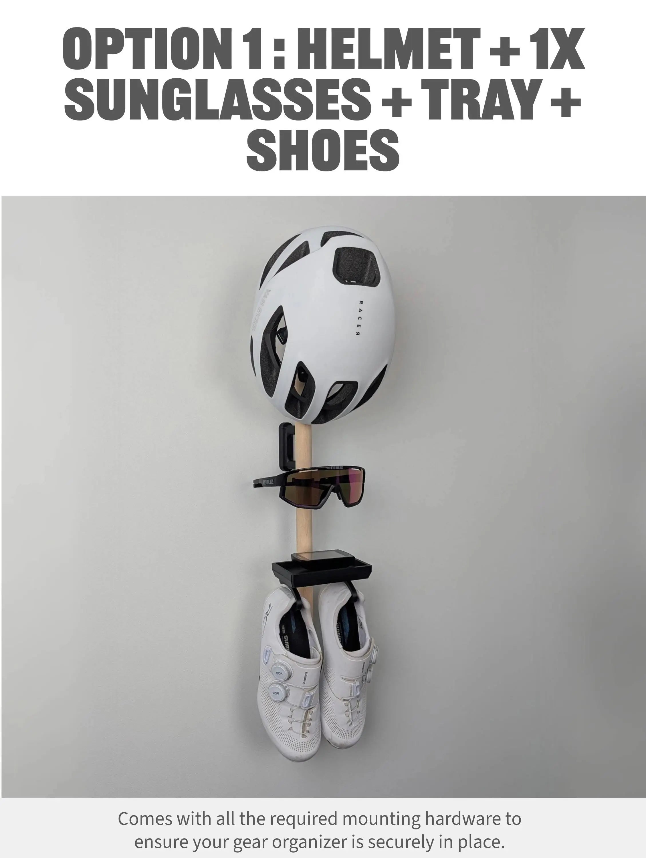 bike helmet storage Vertical Bike Gear Organizer