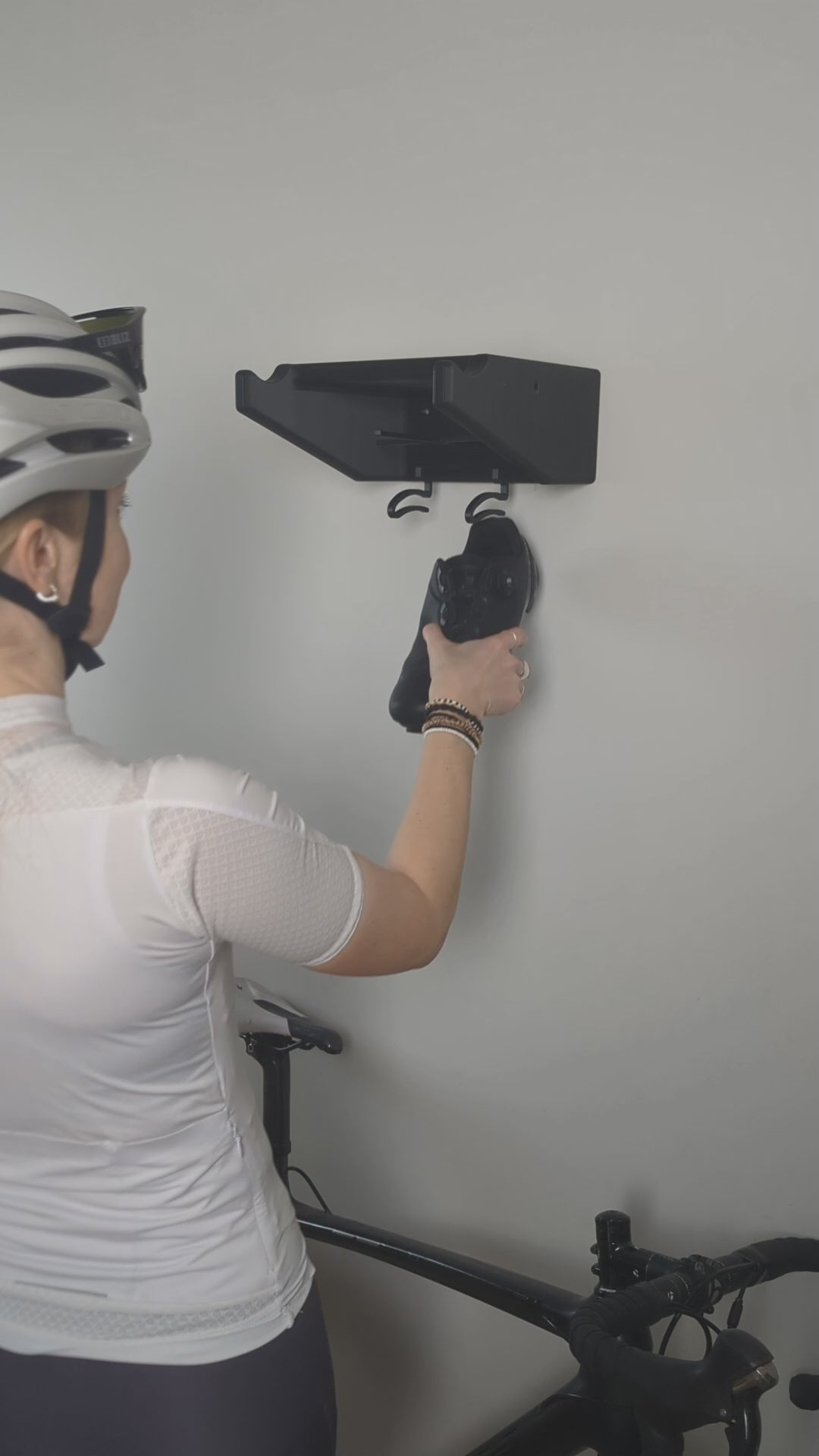 Bike Wall Mount with Gear Organizer